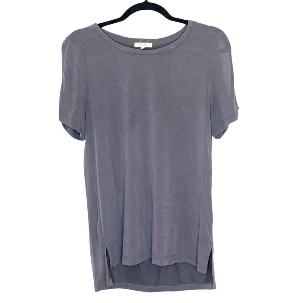 Pleione Women’s Dark Grey Cold Shoulder Twist Sleeve Top Size S
